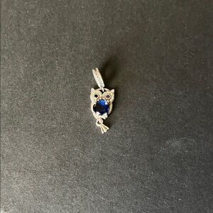Blue Crystal Owl Charm for Pandora 925